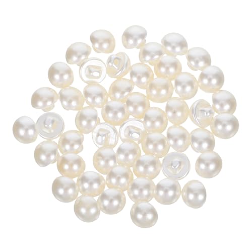 PLAFOPE 50 Stück Perlenknöpfe Halbkuppel Rund Geformte Stabile Knöpfe für Strickjacken Blusen Chiffon Schals Komfortabler Verdeckter Stiel Vielseitig für Nähen und Basteln von PLAFOPE