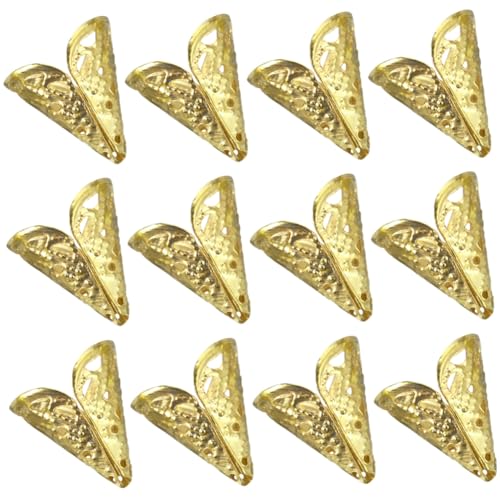 PLAFOPE 50 Stück Teiliges Metall Perlenkappen mit Filigranem Hohlem Kegelblumen-design Goldfarben Stilvolle DIY Schmuckperlen für Halsketten Armbänder und Ohrringe von PLAFOPE