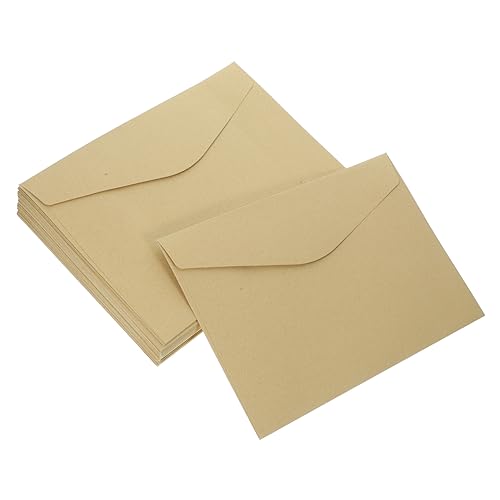 PLAFOPE 50 Stück Vintage Kraftpapier Briefumschläge M² Nassklebung Praktische Umschläge für Hochzeitseinladungen Geburtstagskarten Geschenkpapier Faltkarten ohne Fenster von PLAFOPE