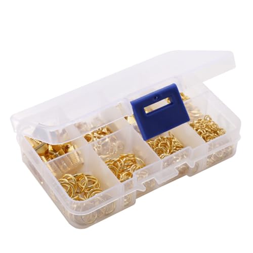 PLAFOPE 556 Stück Teiliges Schmuckzubehör mit Goldfarbenen Karabinerverschlüssen Biegeringen Bandenden und Offenen Sprungringen für DIY Schmuckherstellung Armband und Halskettenverbinder von PLAFOPE