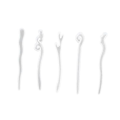 PLAFOPE 5Stücke Teiliges Silikonformen für Haarnadeln Gießformen für DIY Schmuck Hochwertige Flexible und Wiederverwendbare Epoxidharzformen für Bastelprojekte von PLAFOPE