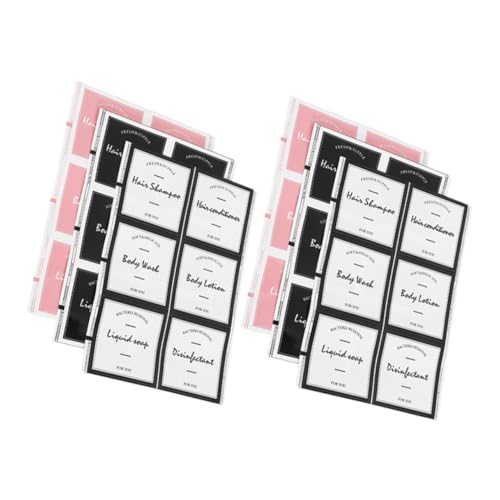PLAFOPE 6 Blätter Abnehmbare Aufkleber für Badezimmerflaschen Mittlere Wasserbeständige Labels für Shampoo Lotion Duschgel für Reisegrößen und Spenderflaschen Einfache Anwendung PLAFOPE 6 Blätter Abnehmbare Aufkleber für Badezimmerflaschen Mittlere Wasserbeständige Labels für Shampoo Lotion Duschgel für Reisegrößen und Spenderflaschen Einfache Anwendung von PLAFOPE