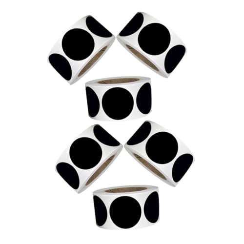 PLAFOPE 6 Rollen Selbstklebende Runde PVC Etiketten Schwarz pro Abziehbar Für Küchen Büro Lagerorganisation Und Aufbewahrungsboxen von PLAFOPE