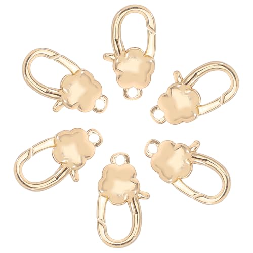 PLAFOPE 6 Stück Goldfarbene Blumen Karabinerhaken Lobster Claw Verschluss für DIY Schmuckherstellung Armband Halskette Zubehör PLAFOPE 6 Stück Goldfarbene Blumen Karabinerhaken Lobster Claw Verschluss für DIY Schmuckherstellung Armband Halskette Zubehör von PLAFOPE