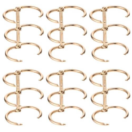 PLAFOPE 6 Stück Metallringe für Ringbuch Binder Clips Gold Flexible Buchordner Ringe für Dokumente Scrapbook Büro Schule Wiederverwendbar Langlebig und Praktisch von PLAFOPE