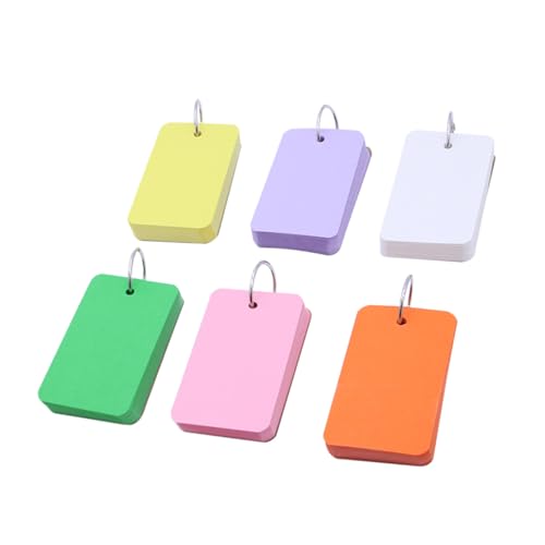 PLAFOPE 6 Stück Teiliges Blanko Karteikarten mit Kraftpapier Großer DIY Notizblock mit Metallring Farbiges Ringbuch für Schule Büro Studium Praktische und Nachfüllbare Memo Pads von PLAFOPE