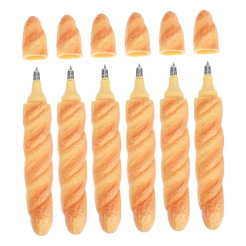 PLAFOPE 6 Stück Teiliges Brot-kugelschreiber Realistische Lebensmittel Stifte Glattes Schreiben Schul Bürobedarf Kreative Geschenkidee für Schüler Partyfüllung von PLAFOPE