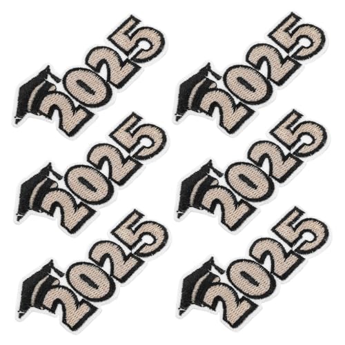 PLAFOPE 6 Stück Teiliges Graduation Bügelbilder Bestickte Vintage Graduation Patches für Kleidung DIY Einfache Anbringung für Jacken Hüte und Stoffe Modische Abschlussfeier Accessoires von PLAFOPE