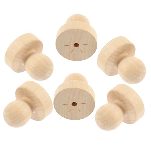 PLAFOPE 6 Stück Teiliges Holzstempelgriffe Runde Ergonomische Wachssiegel Griffe aus Massivem Buchenholz Glatt Verarbeitet Komfortabel Passend für Siegelstempel Langlebig und Praktisch von PLAFOPE