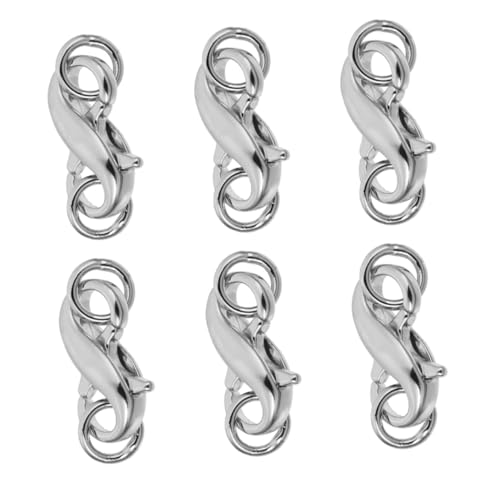 PLAFOPE 6 Stück Teiliges Metall Lobster Verschlüsse für Armbänder und Halsketten Langlebige DIY Schmuckverbinder Einfache Montage Silberfarbene Karabinerhaken für Schmuckreparatur und von PLAFOPE