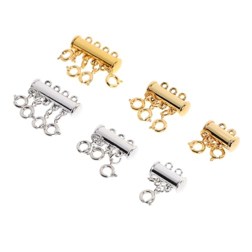 PLAFOPE 6 Stück Teiliges Multifunktionaler Magnetverschluss für Schmuck DIY Armband und Halskettenverschluss in Silber und Gold Multi Reihen Clip Verschlüsse mit Starker Haltekraft für PLAFOPE 6 Stück Teiliges Multifunktionaler Magnetverschluss für Schmuck DIY Armband und Halskettenverschluss in Silber und Gold Multi Reihen Clip Verschlüsse mit Starker Haltekraft für von PLAFOPE