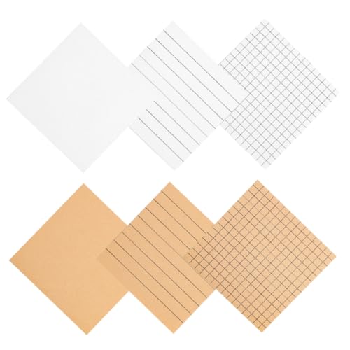 PLAFOPE 6 Stück Teiliges Portable Haftnotizen Tragbare Selbstklebende Memo Pads in Weiß und Kraftpapier Kleine Abreißbare Notizzettel für Büro Schule To Do Listen und Erinnerungen von PLAFOPE