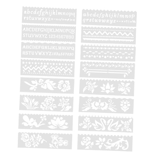 PLAFOPE 6 Stück Teiliges Schablonen aus Kunststoff mit Hohlmuster Wiederverwendbare DIY Malvorlagen für Wand und Textilgestaltung Leichte Langlebige Zeichenschablonen für Kreative von PLAFOPE