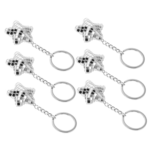 PLAFOPE 6 Stück Teiliges Spiegel-Schlüsselanhänger in Sternform Reflektierende Disco Kugel aus Glas Kratzfestes Design Vielseitig als Taschen Rückspiegelanhänger Party-deko Zubehör PLAFOPE 6 Stück Teiliges Spiegel-Schlüsselanhänger in Sternform Reflektierende Disco Kugel aus Glas Kratzfestes Design Vielseitig als Taschen Rückspiegelanhänger Party-deko Zubehör von PLAFOPE