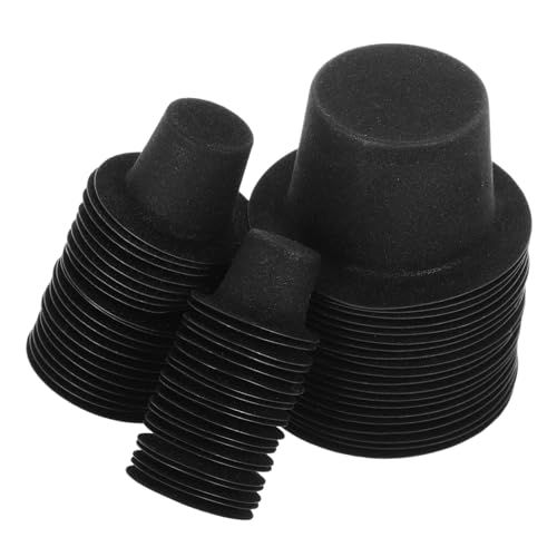PLAFOPE 60 Stück Mini-Hut Schneemann-Dekor entzückende Puppenhüte Weihnachtsmützen für Erwachsene zarte Puppenhüte Party Mini-Weihnachtsmütze Minihüte zum Basteln PVC-Beflockung Schwarz von PLAFOPE
