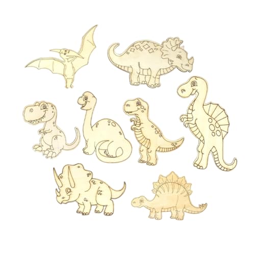 PLAFOPE 8 Stück Teiliges Dinosaurier Holz Ausschnitte Roh für DIY Basteln Fein Verarbeitet ohne Grate Dekorative Holzscheiben zum Bemalen und Handwerk als und Deko PLAFOPE 8 Stück Teiliges Dinosaurier Holz Ausschnitte Roh für DIY Basteln Fein Verarbeitet ohne Grate Dekorative Holzscheiben zum Bemalen und Handwerk als und Deko von PLAFOPE