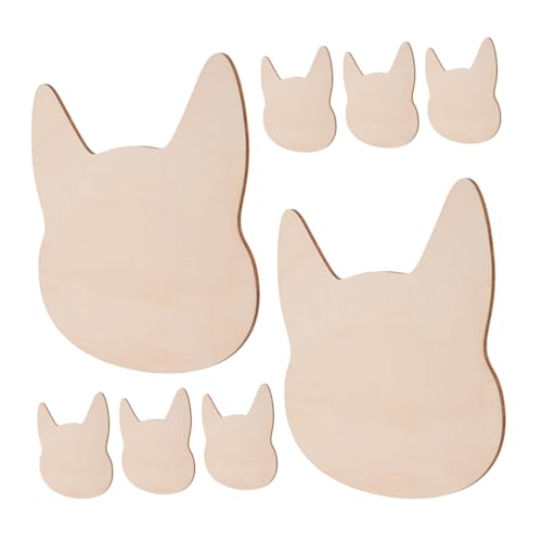 PLAFOPE 8 Stück Teiliges Unbemalte Holzscheiben Tierkopf Bastel Holzausschnitte Langlebiges Hautfreundliches Holz für DIY Malen und Kreative Wanddekoration von PLAFOPE
