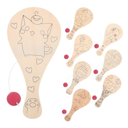 PLAFOPE 8 Stück Teiliges Unbemaltes Holz Paddelball Schläger für DIY Tischtennis Schläger aus Holz zum Bemalen Basteln und Kreativen Gestalten Handliches Sport und Kunstspielzeug PLAFOPE 8 Stück Teiliges Unbemaltes Holz Paddelball Schläger für DIY Tischtennis Schläger aus Holz zum Bemalen Basteln und Kreativen Gestalten Handliches Sport und Kunstspielzeug von PLAFOPE