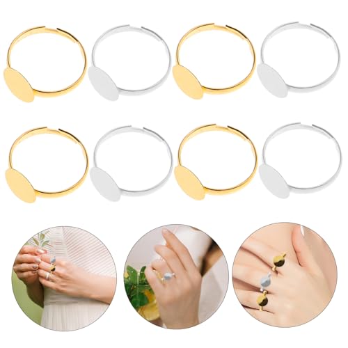 PLAFOPE 80 Stück DIY Ringrohlinge Metallring Basis Silber Gold Schmuckherstellung Kreative Fingerringe Zubehör für Bastler von PLAFOPE