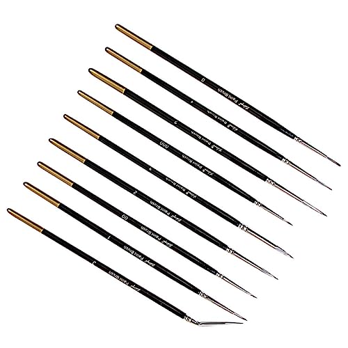 PLAFOPE 9st Hakenstift Nagelliner-Stift Malstifte-kit Maßstabsgetreuer Pinsel Zum Malen Von Modellen Malset Detailpinsel Zubehör Für Aquarell-acrylmalerei Mikropinsel Massivholz Black PLAFOPE 9st Hakenstift Nagelliner-Stift Malstifte-kit Maßstabsgetreuer Pinsel Zum Malen Von Modellen Malset Detailpinsel Zubehör Für Aquarell-acrylmalerei Mikropinsel Massivholz Black von PLAFOPE