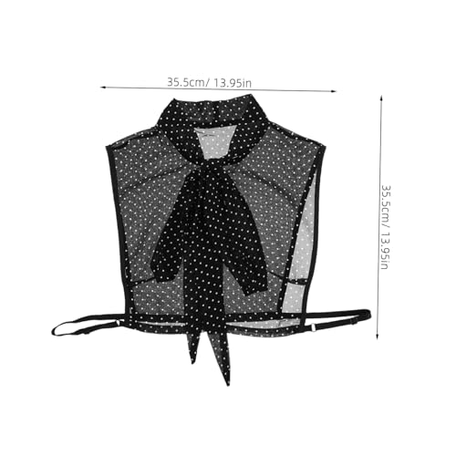 PLAFOPE Abnehmbarer Damen Fake Collar Blusenkragen aus Schwarzem Chiffon Eleganter Vielseitiger Krageneinsatz für Herbst und Winter Komfortabel und Formstabil Modische Blusen accessoire von PLAFOPE