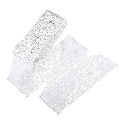 PLAFOPE Baumwoll Spitzenband Weiß Breit Yards DIY Nähen Spitzenbesatz für Kleidung Haaraccessoires Hochzeit Dekoration Handwerk von PLAFOPE