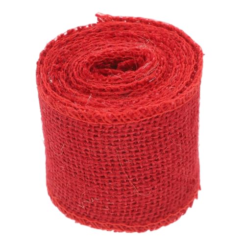 PLAFOPE Breites Juteband Rot Natürliche Jute Schleifenband Rolle Vielseitig für Weihnachtsdeko Basteln Kränze Hochzeit Umweltfreundlich und Einfach zu Verarbeiten von PLAFOPE