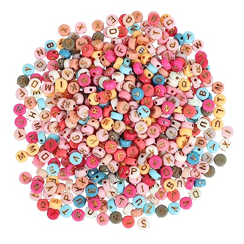 PLAFOPE Bunte Acryl Buchstabenperlen für DIY Schmuckherstellung Armbänder Halsketten Basteln Zubehör Leicht Auffädelbar Robust und Farblich Vielfältig von PLAFOPE