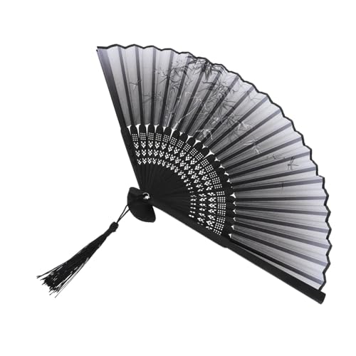 PLAFOPE Chinesischer Fächer aus Holz und Handgefertigter Faltbarer Vintage Handfächer mit Kreativer Quaste Stabiler Eleganter Tanz Fächer für Asiatische Dekoration und PLAFOPE Chinesischer Fächer aus Holz und Handgefertigter Faltbarer Vintage Handfächer mit Kreativer Quaste Stabiler Eleganter Tanz Fächer für Asiatische Dekoration und von PLAFOPE