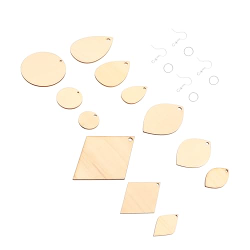 PLAFOPE DIY Holz Ohrring Teilig Unbearbeitete Ohrhänger Holzanhänger Bastelset mit Holzplatten Ohrhaken Offene Ringe Schmuck Selber Machen Zubehör für Individuelle Holzohrringe PLAFOPE DIY Holz Ohrring Teilig Unbearbeitete Ohrhänger Holzanhänger Bastelset mit Holzplatten Ohrhaken Offene Ringe Schmuck Selber Machen Zubehör für Individuelle Holzohrringe von PLAFOPE