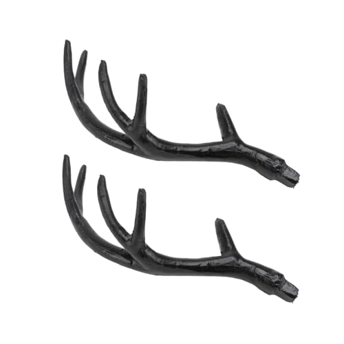 PLAFOPE DIY Kostüm Geweih Haarreif Mittelgroßes Schwarzes Rentier Geweih Kostümaccessoire für Halloween Karneval Fasching Party Dekoration von PLAFOPE