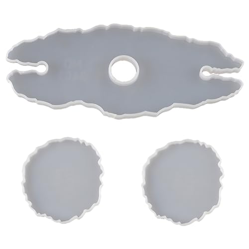 PLAFOPE DIY Kristall Epoxidharz Silikonform Flexibles Reißfestes Tablett Unregelmäßiger Weinglashalter Rutschfeste Cup Matte Gießform für Individuelle Glas und Dekorationsprojekte zu Hause von PLAFOPE