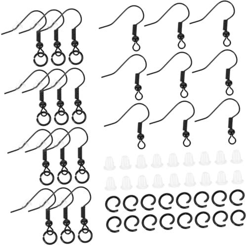 PLAFOPE DIY Ohrhaken Schwarz mit Perle und Beschichtete Ohrhaken für Schmuckherstellung Vielseitige Ohrring Zubehör für Handgemachte Ohrhänger PLAFOPE DIY Ohrhaken Schwarz mit Perle und Beschichtete Ohrhaken für Schmuckherstellung Vielseitige Ohrring Zubehör für Handgemachte Ohrhänger von PLAFOPE