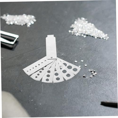 PLAFOPE Edelstahl Edelsteinmesswerkzeug mit Kreisförmigen Löchern Präzises Schmuckmaß Tragbares DIY tool für Schmuckherstellung und Festivaldekoration Leicht und Handlich von PLAFOPE