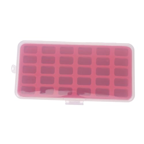 PLAFOPE Fächer Bobbin Aufbewahrungsbox aus Kunststoff Langlebiger Nähgarn Organizer mit Schwammfixierung Kompakte Spulenbox für Nähmaschinen Praktische Nähutensilien Aufbewahrung Rot von PLAFOPE
