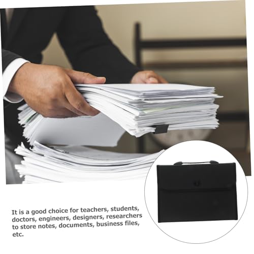 PLAFOPE Fächermappe Fächer Dokumentenmappe Organizer Ordner Leicht Tragbar für Büro Schule Studenten mit Indexkarten Schwarz von PLAFOPE