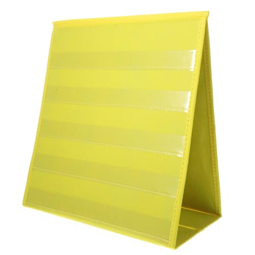 PLAFOPE Faltbarer Dreieckiger Desktop lehrmittelhalter mit Transparentem Fenstertaschen design Stabiler Selbststehender Tischaufsteller für Unterrichtskarten Praktisch und Platzsparend von PLAFOPE