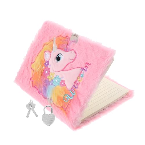PLAFOPE Flauschiges Einhorn Notizbuch mit Schloss Süßes Journal für Tagebuch Kreativen Schreiben Ideen Schule und Freizeit von PLAFOPE