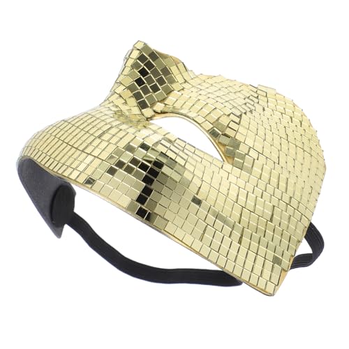 PLAFOPE Glänzende Disco Halbgesichts Maske Gold Spiegeloptik Halloween Party Masquerade für Damen Herren Dj Auftritt Clubfest Nutzung PLAFOPE Glänzende Disco Halbgesichts Maske Gold Spiegeloptik Halloween Party Masquerade für Damen Herren Dj Auftritt Clubfest Nutzung von PLAFOPE