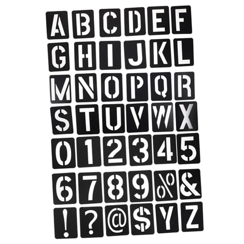PLAFOPE Große Buchstaben und Zahlenschablonen aus Robustem Schwarzem PP für Wandmalerei und DIY Möbelgestaltung Teilig Wiederverwendbar Glatte Kanten für Kreative Wand und Kunstprojekte von PLAFOPE
