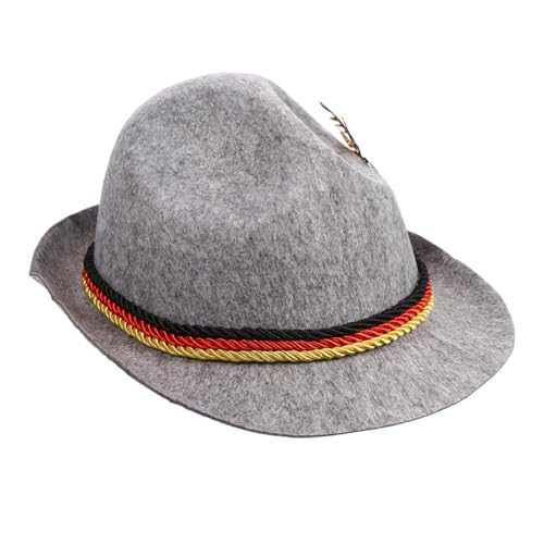 PLAFOPE Halloween Panama Hut mit Feder Unisex Partyhut für Wochenende Karneval Foto Shooting Kreativer Fedora Stil Modischer Kopfschmuck für Männer und Frauen von PLAFOPE