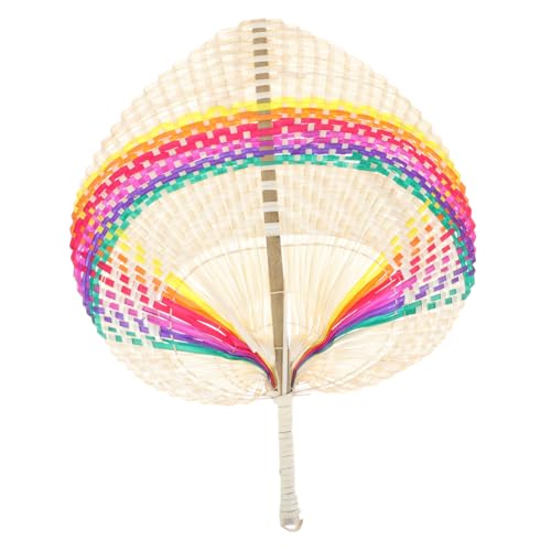 PLAFOPE Handgefertigter Naturfaser Fächer Leichter Gewebter Handfächer Chinesischer Stil Regenbogenfarben Praktische Kühlung und Wanddekoration Geeignet für Sommer Tanz und Heimdekoration PLAFOPE Handgefertigter Naturfaser Fächer Leichter Gewebter Handfächer Chinesischer Stil Regenbogenfarben Praktische Kühlung und Wanddekoration Geeignet für Sommer Tanz und Heimdekoration von PLAFOPE