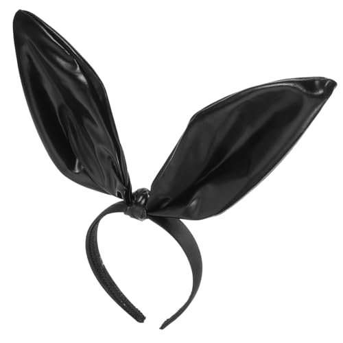 PLAFOPE Hasenohren Haarreif aus Kunstleder Elastisch Flexibel für Damen und Mädchen Rutschfestes Stirnband mit Trendigen Kaninchenohren für Cosplay Karneval Party und Ostern von PLAFOPE
