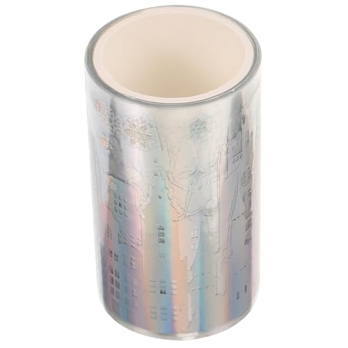 PLAFOPE Holografisches Scrapbooking Klebeband Selbstklebendes Dekoband mit Märchenschloss motiv Vielseitig für DIY Journal Geschenkboxen Kalender und Planer Lange Einfach Anzuwenden von PLAFOPE