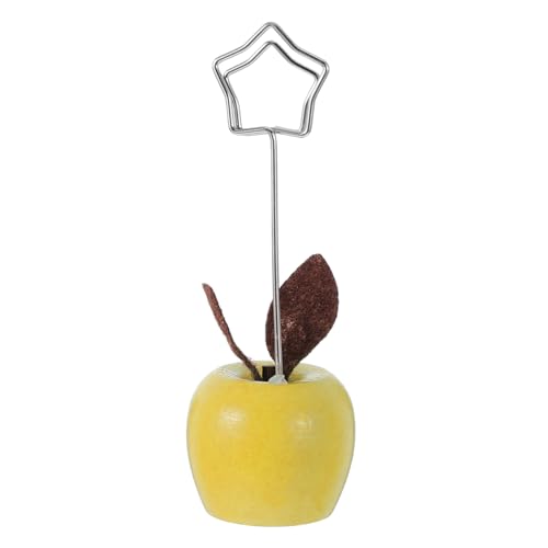 PLAFOPE Holz Apfel Memo Clip Vielseitiger Kartenhalter Fotohalter für Schreibtisch Büro Dekoration Platzkartenhalter Praktische Tischnummer Clip Gelb von PLAFOPE