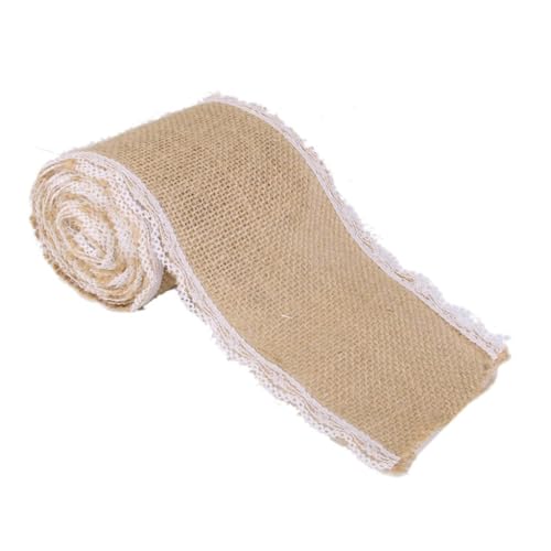 PLAFOPE Juteband mit Weißer Spitze Rustikales Bastelband für Hochzeit Deko Gartendeko DIY Geschenkverpackung Handgemachtes Dekoratives Leinenband PLAFOPE Juteband mit Weißer Spitze Rustikales Bastelband für Hochzeit Deko Gartendeko DIY Geschenkverpackung Handgemachtes Dekoratives Leinenband von PLAFOPE