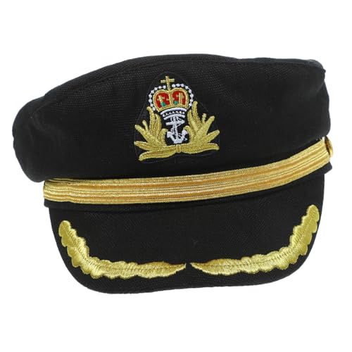 PLAFOPE Kapitänsmütze aus Baumwolle mit Gesticktem Design Bequem und Strapazierfähig für Kostüm Party Cosplay und Nautische Themenveranstaltungen PLAFOPE Kapitänsmütze aus Baumwolle mit Gesticktem Design Bequem und Strapazierfähig für Kostüm Party Cosplay und Nautische Themenveranstaltungen von PLAFOPE