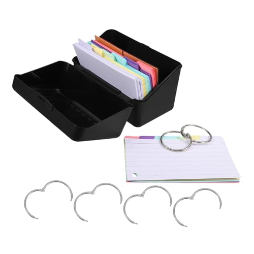 PLAFOPE Karteikarten Organizer mit Linierten Karten und Farbigen Trennlaschen Schwarzer Aufbewahrungskasten für Büro Schule und Zuhause zur Übersichtlichen Kategorisierung und Schnellen PLAFOPE Karteikarten Organizer mit Linierten Karten und Farbigen Trennlaschen Schwarzer Aufbewahrungskasten für Büro Schule und Zuhause zur Übersichtlichen Kategorisierung und Schnellen von PLAFOPE