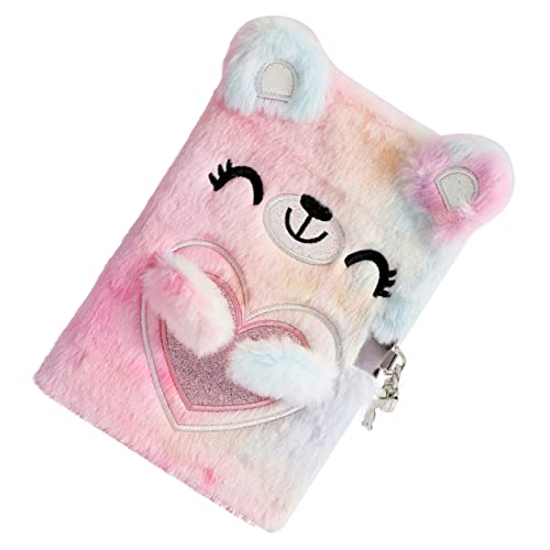 PLAFOPE Kawaii Plüsch Notizbuch mit Schloss Tagebuch für Teenager Perfektes Journal für Kreative Schreibprojekte und Persönliche Notizen Buntem Design von PLAFOPE