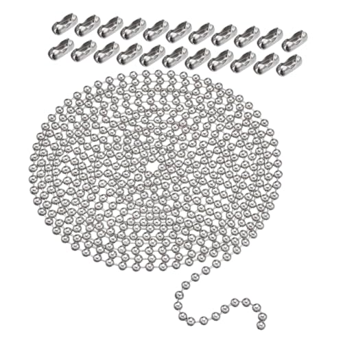 PLAFOPE Kugelkette mit Kugelverschlüssen Langlebige Diy Schmuckkette für Anhänger Dog Tags Schlüsselanhänger und Bastelprojekte Einfach zu Montieren und Vielseitig Einsetzbar PLAFOPE Kugelkette mit Kugelverschlüssen Langlebige Diy Schmuckkette für Anhänger Dog Tags Schlüsselanhänger und Bastelprojekte Einfach zu Montieren und Vielseitig Einsetzbar von PLAFOPE
